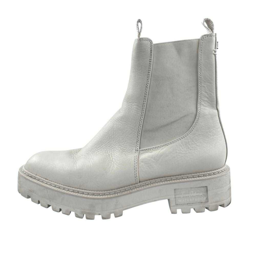 Sam Edelman Laguna Women's Gray Leather Round Toe Platform Chelsea Boots Sz 8.5